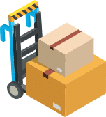 Hand trolley carrying boxes